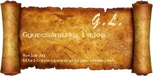 Gyurcsánszky Lajos névjegykártya
