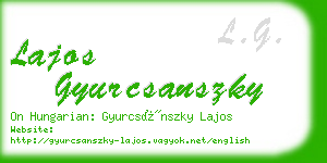 lajos gyurcsanszky business card